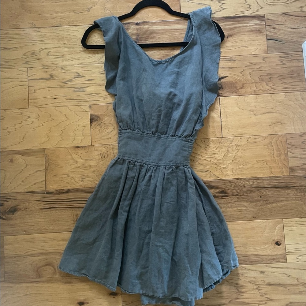 Linen Spring Dress relaxing in the sunshine